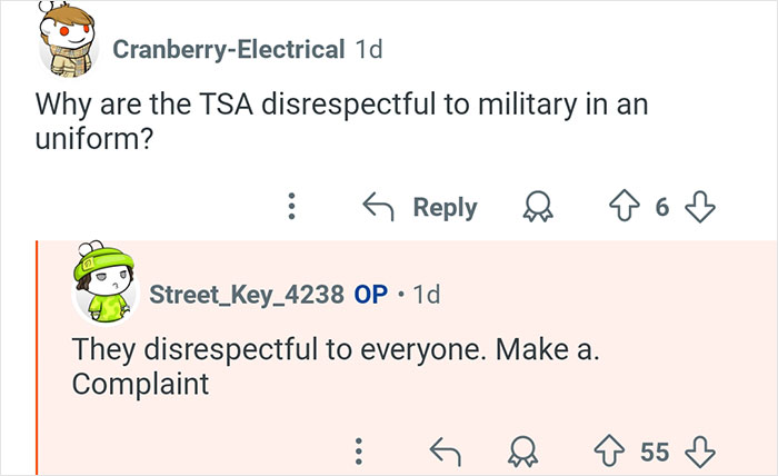 Reddit user asks why TSA is disrespectful to military in uniform, answered by former TSA worker sharing insider perspective.