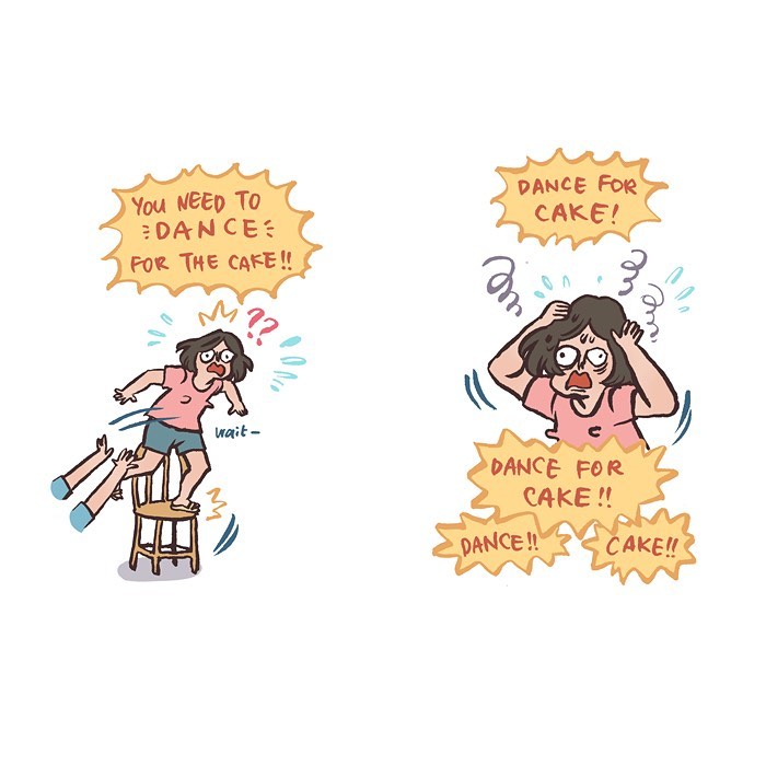 Malaysian artist comic shows life moments with tall geeky husband, capturing relatable everyday couple scenarios in a humorous style.