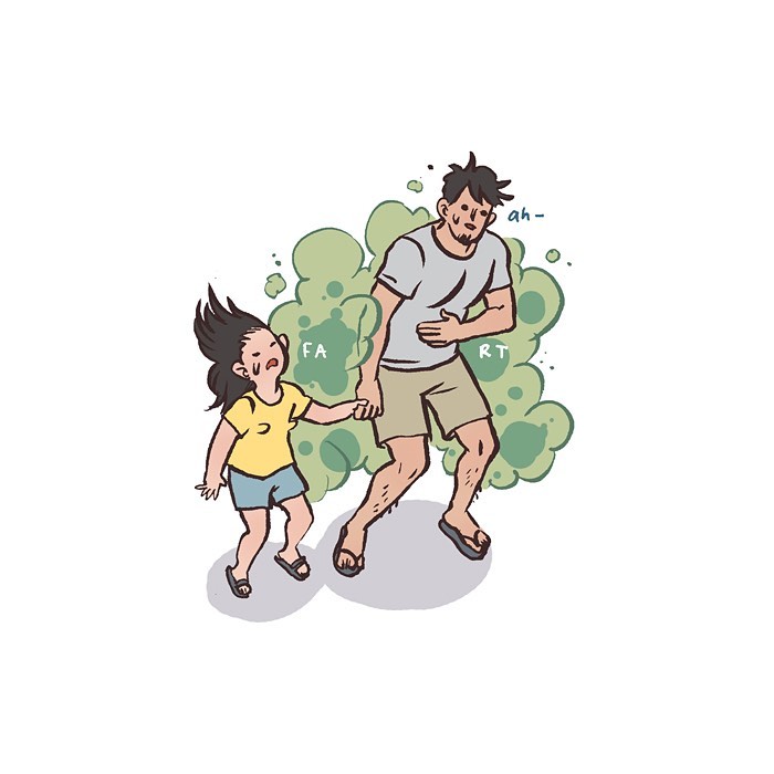 Malaysian artist draws early dating phase with her tall geeky husband in a relatable comic style illustration.