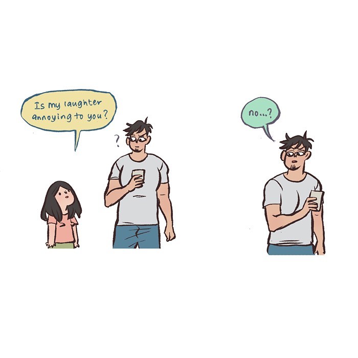 Malaysian artist’s relatable cartoon shows a young man reading a book with changing expressions over time.