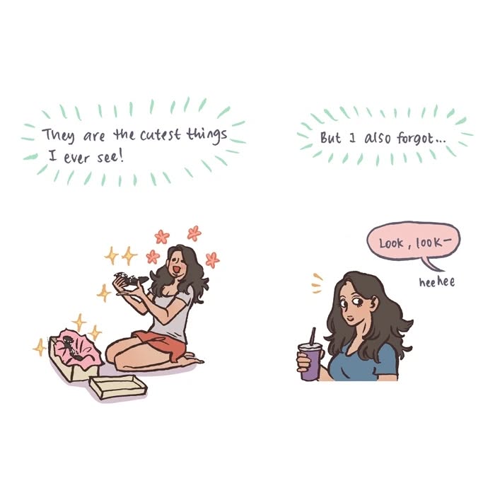 Malaysian artist’s relatable comic panel showing a woman nervously thinking about high heels for a date with her tall geeky husband.