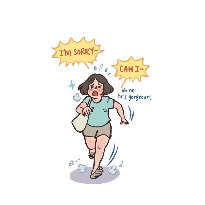 Malaysian artist’s comic shows her life with tall geeky husband holding hands, capturing relatable everyday moments.