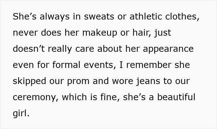 Text excerpt about a woman defending excluding a friend from an extravagant ball due to aesthetic concerns.