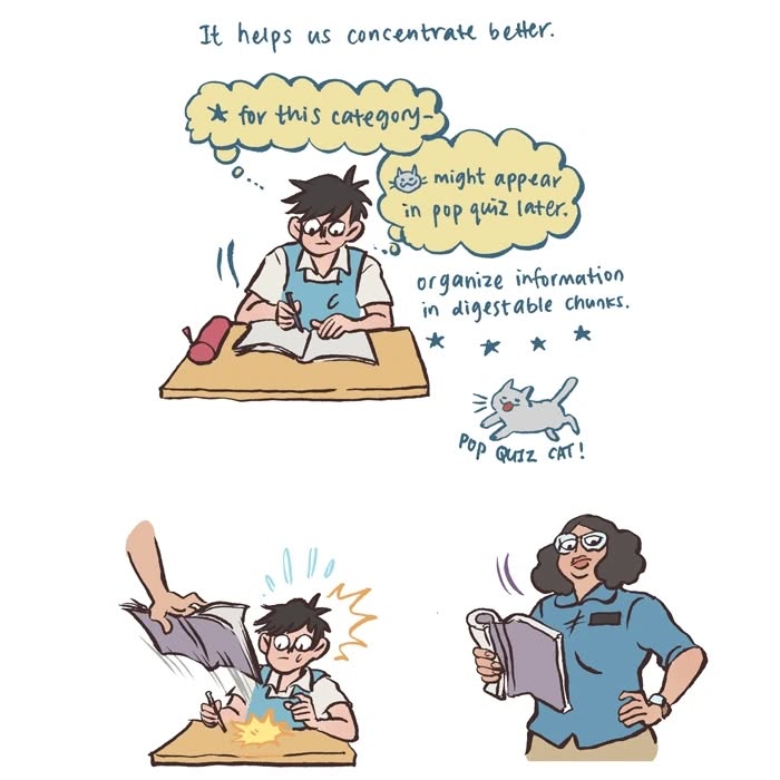 Malaysian artist’s relatable drawing of her tall, geeky husband and their shared love for drawing in class.