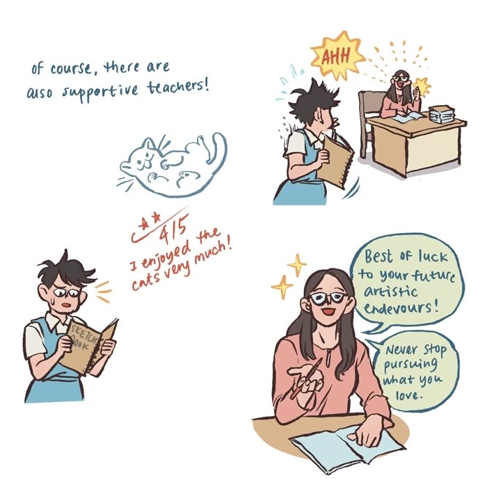 Malaysian artist’s relatable drawing of her tall, geeky husband and their shared love for drawing in class.