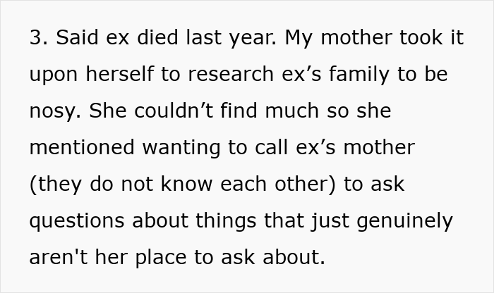 Excerpt showing a nosy mother researching family ancestry and crossing personal boundaries with genealogy questions. Excerpt showing a nosy mother researching family ancestry and crossing personal boundaries with genealogy questions.