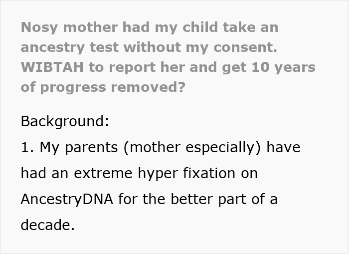Nosy mother causes family conflict by forcing ancestry tests without consent, crossing privacy and personal boundaries. Nosy mother causes family conflict by forcing ancestry tests without consent, crossing privacy and personal boundaries.