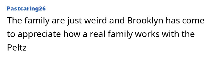 Comment discussing family tensions involving Victoria Beckham and Brooklyn's wife Nicola Peltz amid rumored feud.