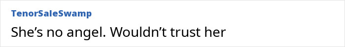 Comment reading she&rsquo;s no angel and wouldn&rsquo;t trust her, related to David Harbour&rsquo;s friend clapping back at Lily Allen&rsquo;s accusations.