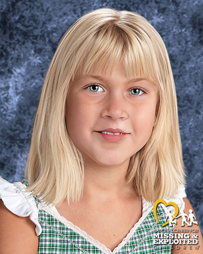 Portrait of a young girl with blonde hair, representing a case related to true crime fans and missing children awareness.