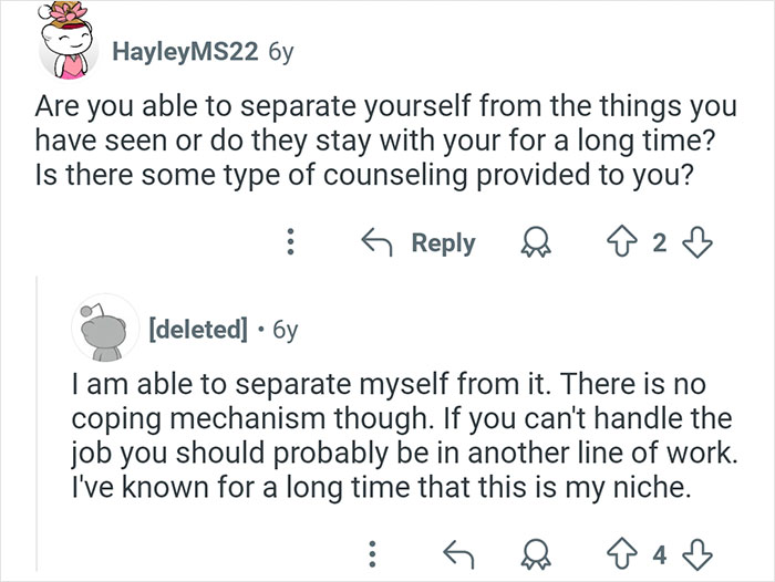 Conversation about coping with the emotional impact of work in interesting and crazy stories from coroners.