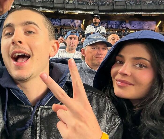 Timoth&eacute;e Chalamet and Kylie Jenner at a public event, capturing viral sympathy photos from their date.