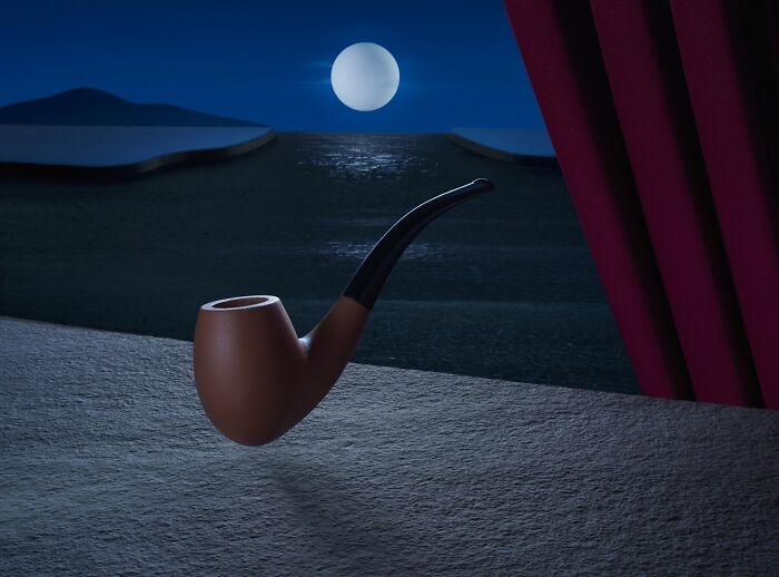 Surreal award-winning photo of a melting clock floating above a reflective box in a desert landscape.