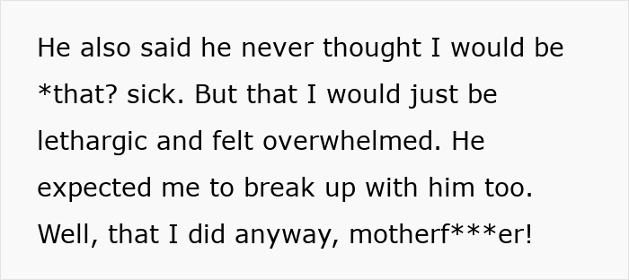 Text excerpt showing a conversation revealing why a girlfriend keeps getting sick after receiving homemade food from her boyfriend. Text excerpt showing a conversation revealing why a girlfriend keeps getting sick after receiving homemade food from her boyfriend.