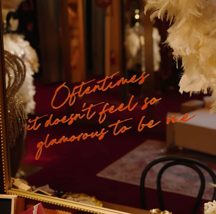 Handwritten lyrics reflecting tone deaf backlash over leaked Taylor Swift song in a luxurious dressing room setting. Handwritten lyrics reflecting tone deaf backlash over leaked Taylor Swift song in a luxurious dressing room setting.