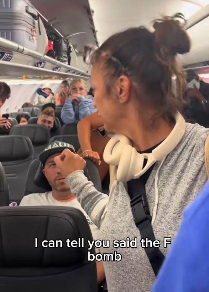 Passenger confronts multiple travelers in heated exchange on plane amid internet divided over Karen incident. Passenger confronts multiple travelers in heated exchange on plane amid internet divided over Karen incident.