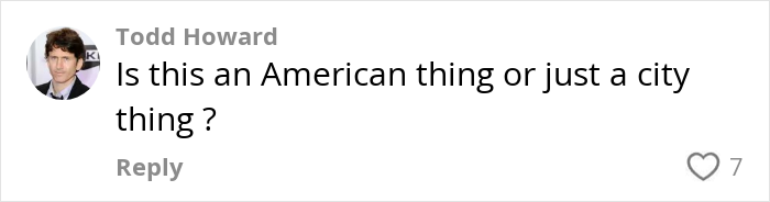 Comment on social media expressing confusion about an American or city-specific issue related to toilet paper danger in public bathrooms.