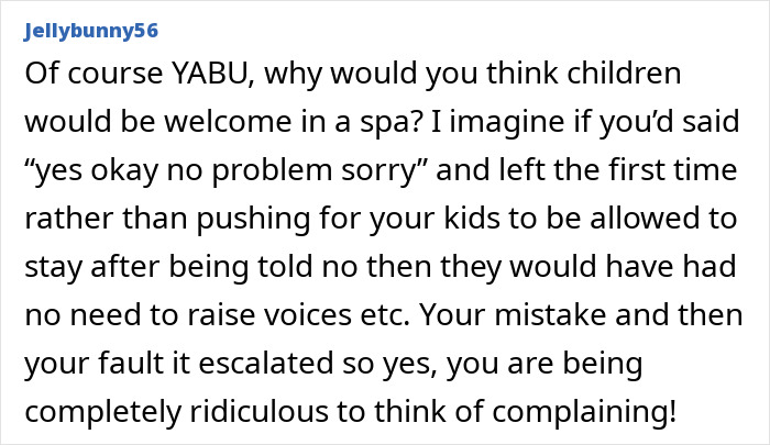 Comment discussing the challenges and etiquette of taking daughters to get nails done in a spa setting.