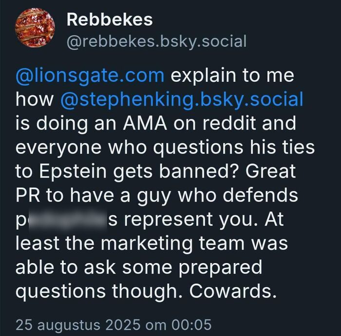 Screenshot of a social media post discussing a controversial AMA and attempts that were blocked unexpectedly.