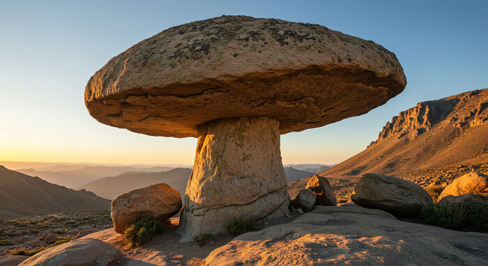 A Rock That Looks Like A Giant Mushroom