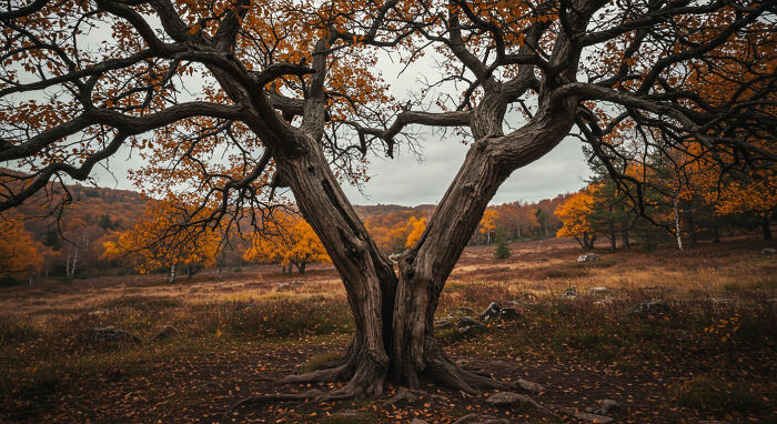 A Tree That Split And Formed Two Trunks Like A “Y”