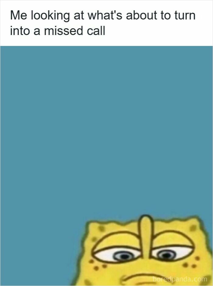 SpongeBob SquarePants with a suspicious expression, depicting a common moment in our lives that isn’t an original experience.