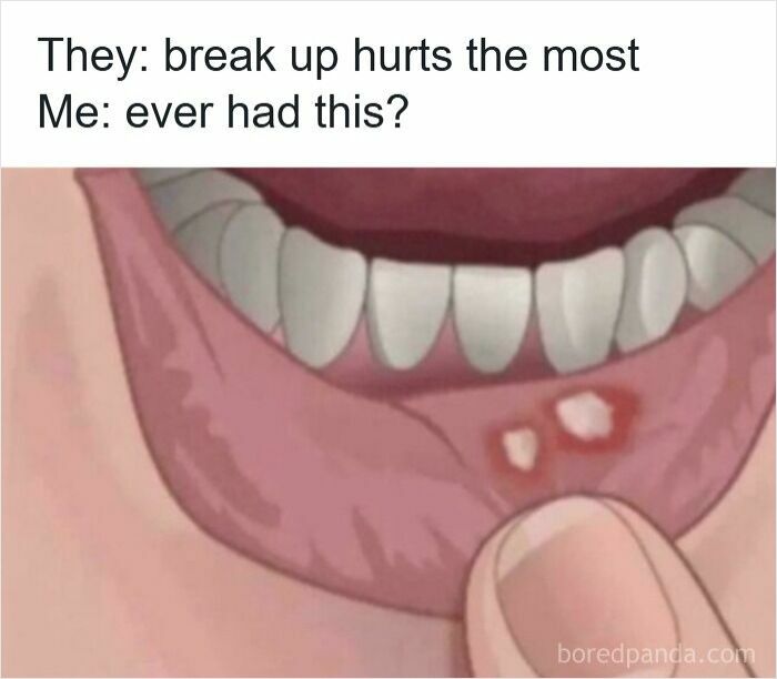 Close-up of a mouth with painful mouth ulcers, highlighting specific moments in our lives that aren’t an original experience.