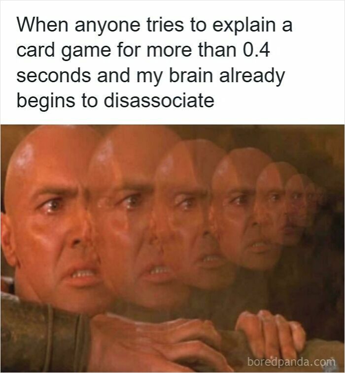 Man's face showing repeated blurry expressions representing dissociation, illustrating specific moments in our lives that aren't original experiences.