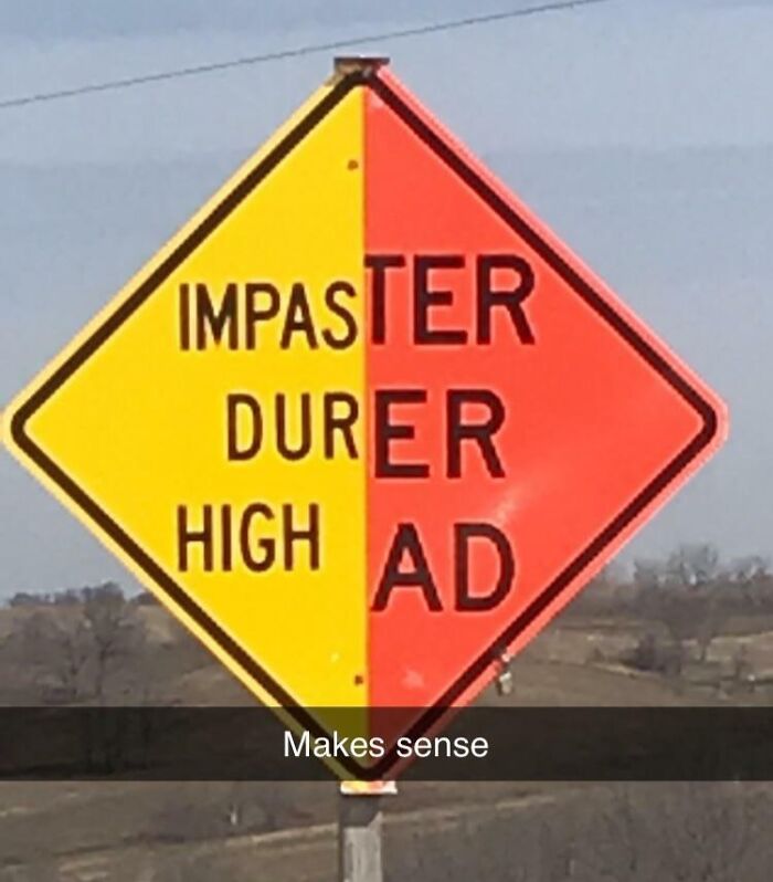 Confusing road sign with mixed colors and letters that make it unclear, highlighting confusing road signs SEO keyword.