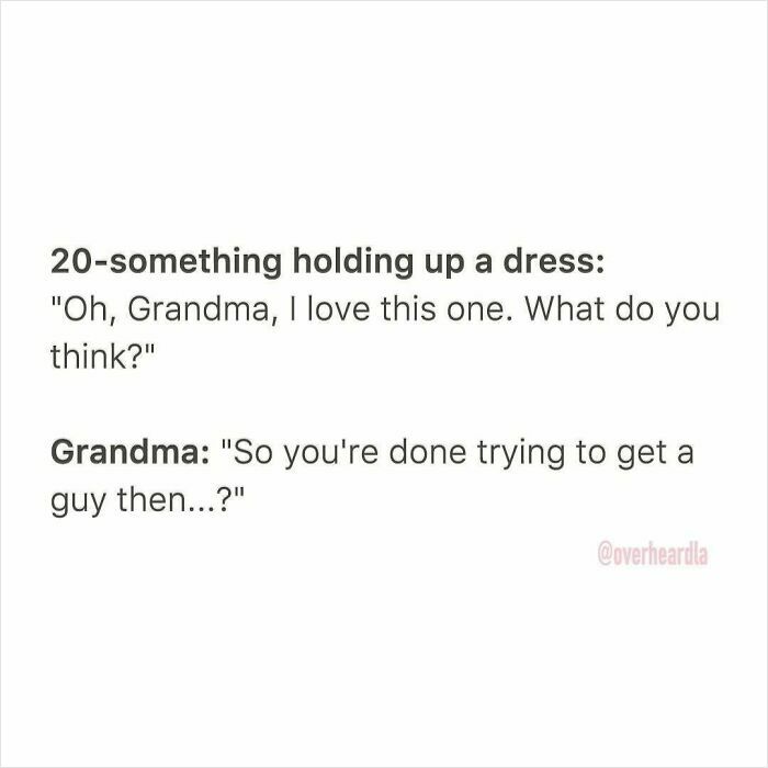 Text conversation showing a humorous dating chat between a 20-something and her grandma about relationships.