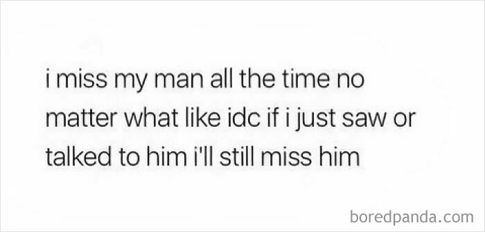 Text post expressing missing someone frequently, featured in a collection of serotonin boost pics for daily mood lift.