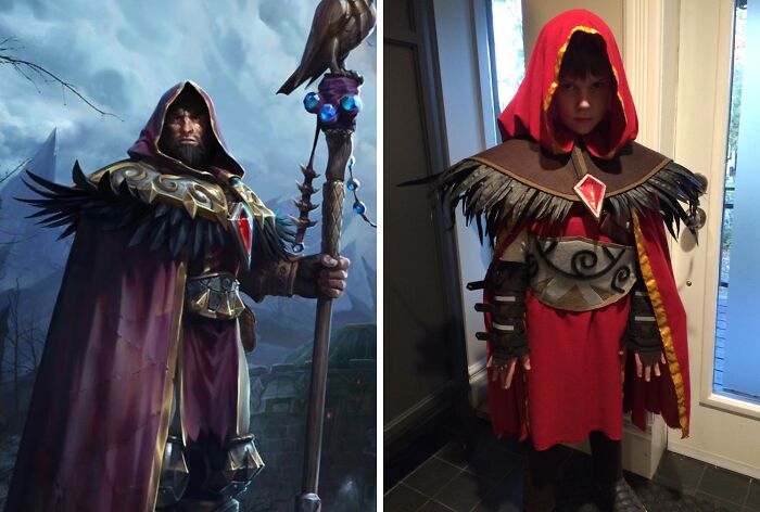 Child dressed in an impressive magical wizard costume inspired by amazing kids Halloween costume ideas for 2023.