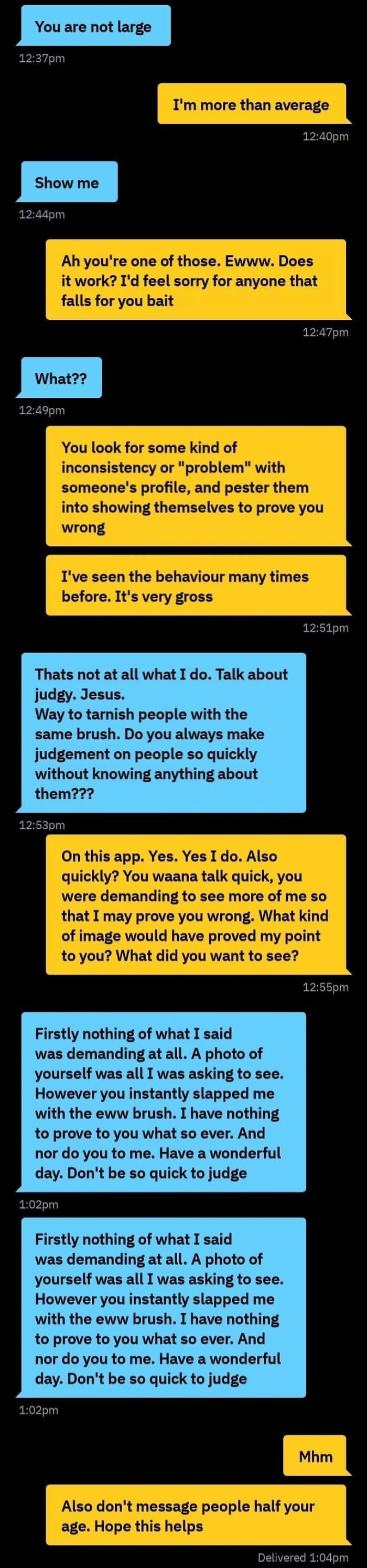 Text conversation showing women serving brutal comebacks to creepy men with sharp, confident replies and no survivors.