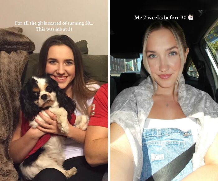 Young woman showing glow up transformation in her 20s and 30s, illustrating confidence and aging glow up.