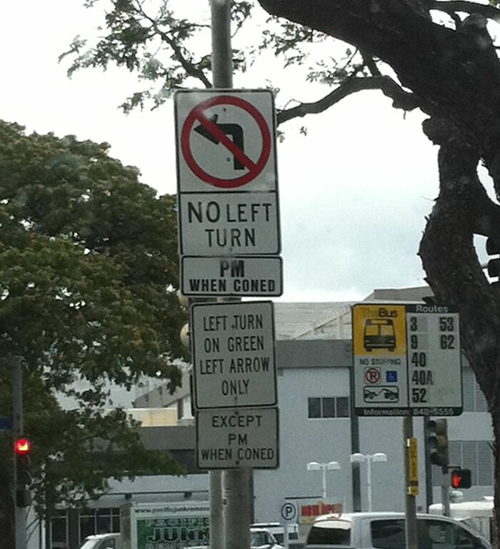 Most Confusing Turn Signs Ever