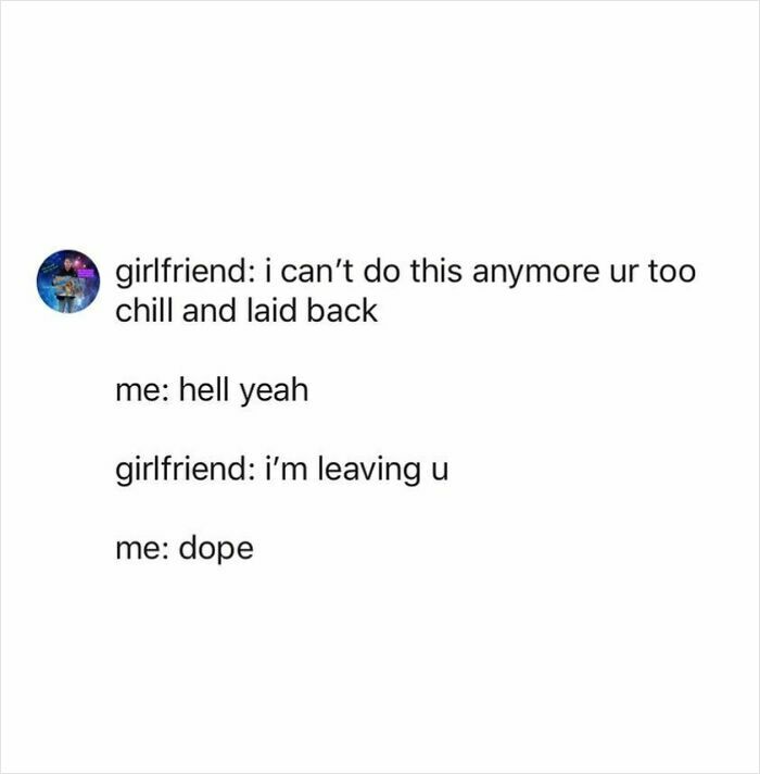 Screenshot of a chaotic tweet exchange showcasing humor from people with laid back attitudes.