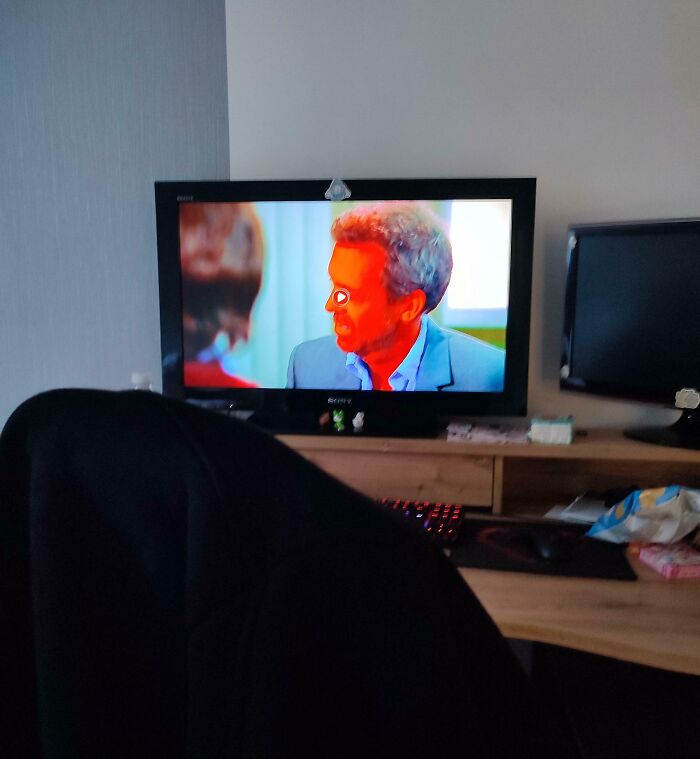 Television screen showing distorted colors with a blurred background, illustrating mildly infuriating things testing patience.