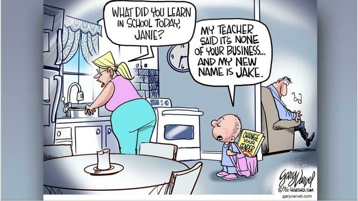 Cartoon showing a child ignoring questions about school, illustrating memes that reveal personal traits and humor.