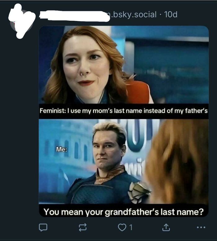 Meme showing a conversation about last names highlighting personality traits you can tell from memes shared.