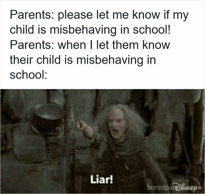Meme showing teacher-parent communication struggles with misbehaving child, funny memes for teachers who deserve a raise and a nap