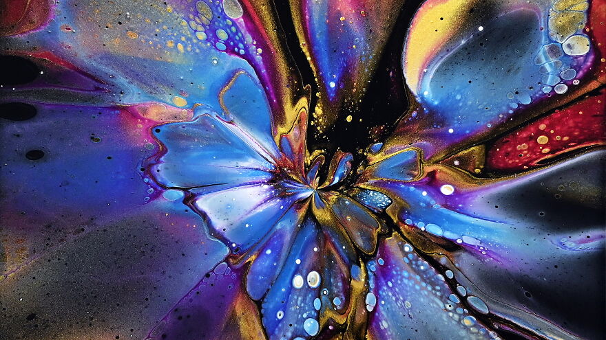 Can One Blow Really Create A Flower? 💨😲🌸 Stunning Acrylic Pour Painting
