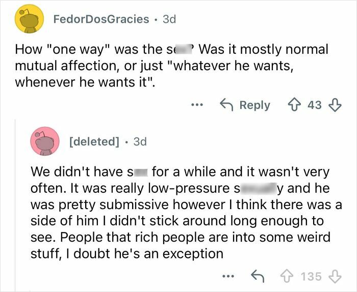 Reddit users discuss what dating a billionaire 20 years older was like, describing a low-pressure, complex lifestyle.