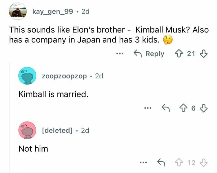 Reddit comments discussing similarities between Elon Musk's brother and a billionaire, relating to dating lifestyle experiences.