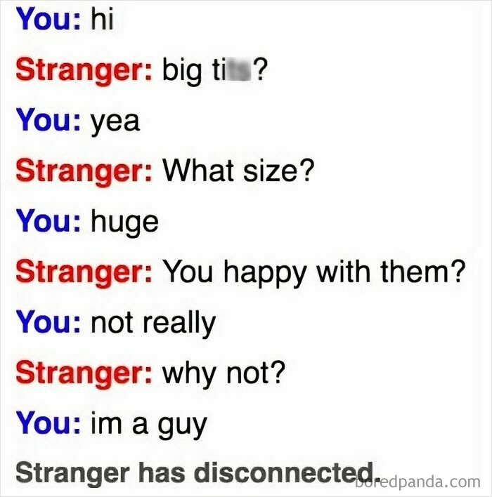 Chat conversation showing a woman delivering a brutal comeback to a creepy man before he disconnects.