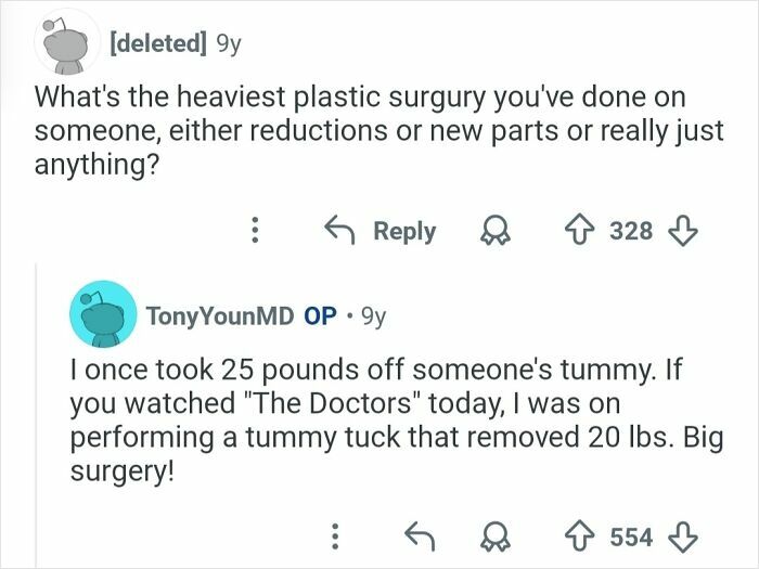 Reddit Q&A with plastic surgeon sharing insights on tummy tuck and cosmetic work results.