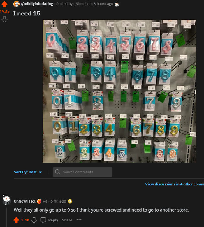 Display of numbered candles from 0 to 9, highlighting unhinged pics of people doing exactly what they were asked to do.