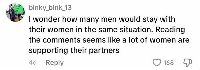 Social media post reflecting on how many men would stay in a relationship with a partner who has OCD symptoms.