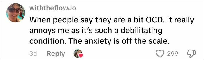 Comment from a woman sharing her honest perspective on living with a boyfriend who has OCD and its intense anxiety impact.