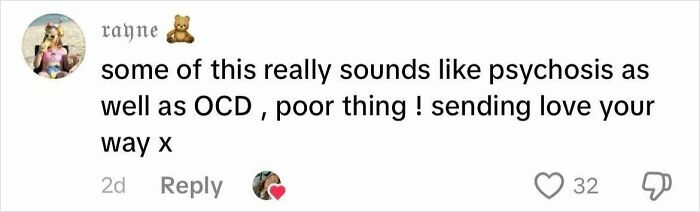 Comment on a social media post discussing a woman&rsquo;s honest experience with a boyfriend who has OCD, expressing sympathy.