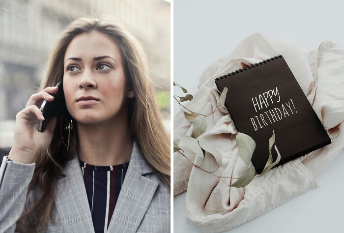 Young woman on phone outdoors next to a spooky-themed poll notebook, hinting at a creepy Halloween-inspired would you rather vote.